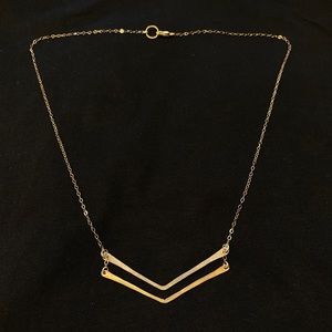 Gold and Silver Two Tone Double Bar Necklace
